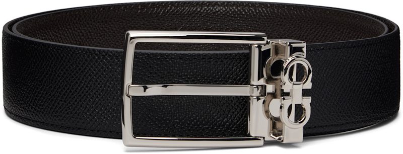 Black & Brown Gancini Adjustable Reversible Belt 262270M131002