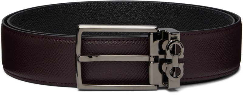 Brown & Black Gancini Adjustable Reversible Belt 262270M131001