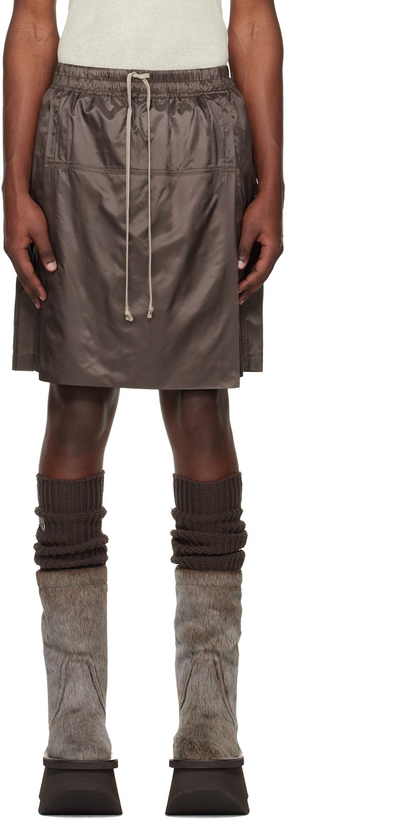 + [릭 오웬스] Gray Kiltshorts 261232M193001