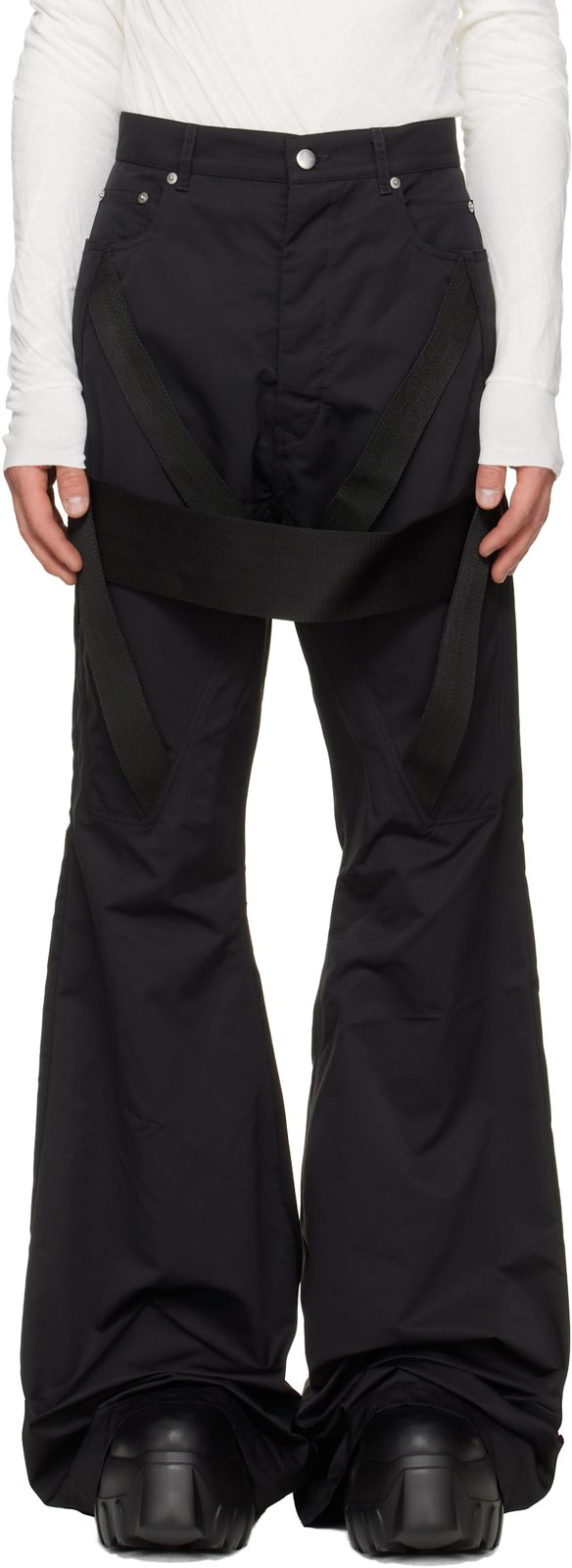 Black Tower Megastrapped Bolan Bootcut Trousers 262232M191012