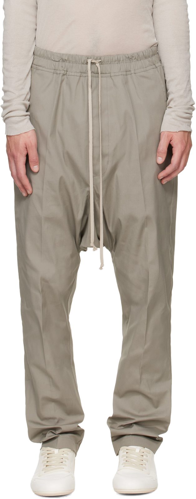 Gray Tower Drawstring Long Trousers 262232M191064
