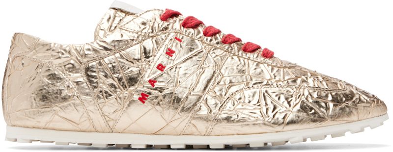 Marni Gold Softy Soccer Sneakers 262379M237002