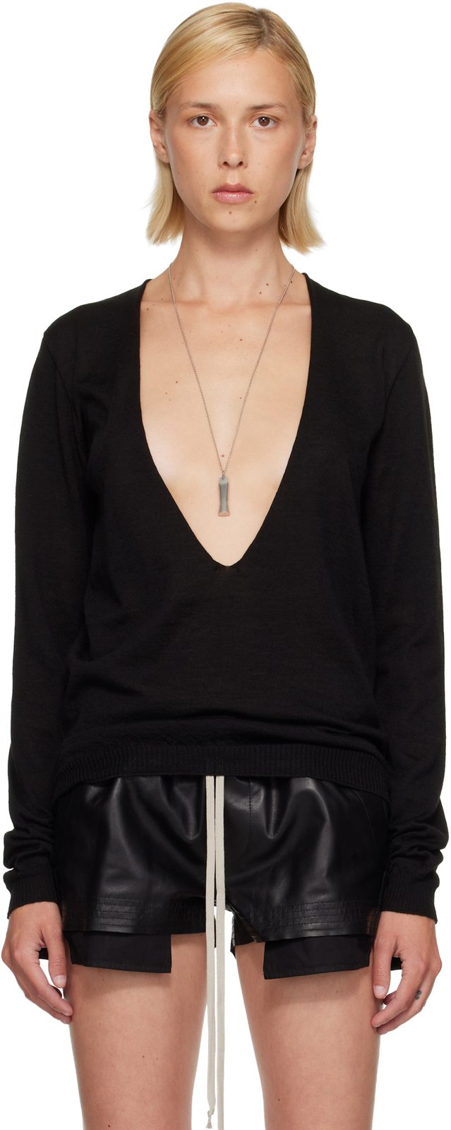 Black Tower Extreme V-Neck Sweater 262232F100002
