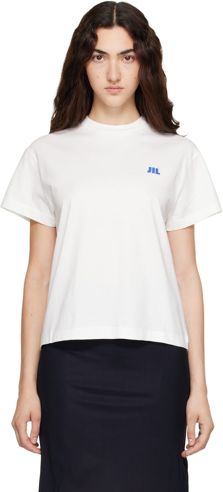 White Cotton Crew-Neck T-shirt 262249F110012