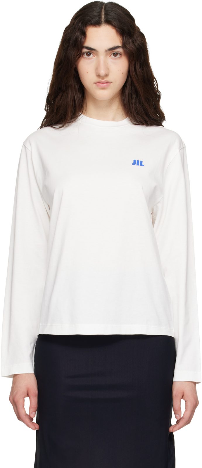White Cotton Crew-Neck T-shirt 262249F110011