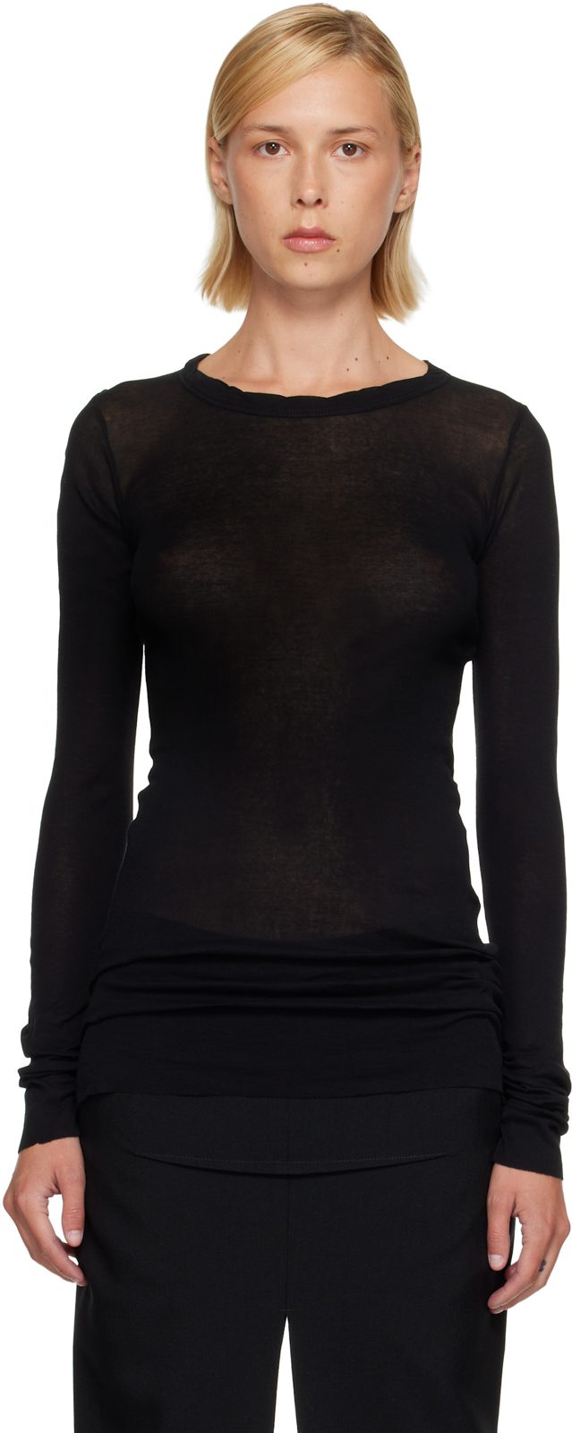 Black Tower Rib LS T-shirt 262232F110016