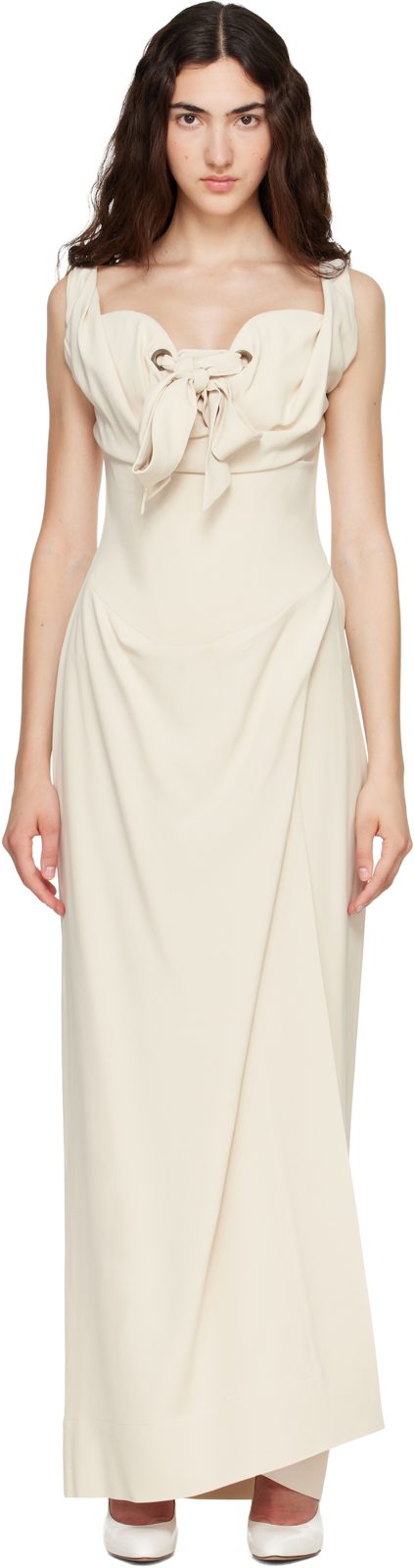 Beige Iwona Corset Maxi Dress 262314F055000
