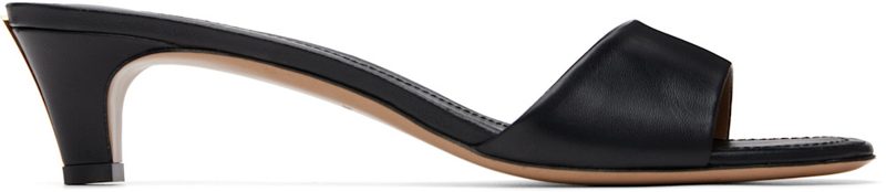 Black Low Heeled Sandals 262270F125000