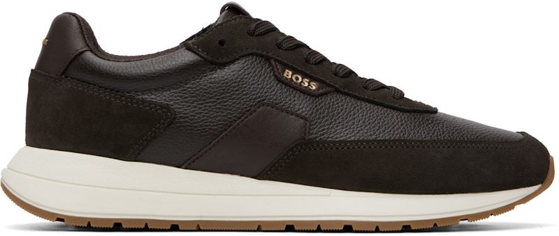 Brown Leather Sneakers 262085M237038