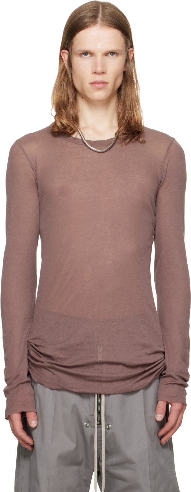 Purple Tower Rib LS T-shirt 262232M213025