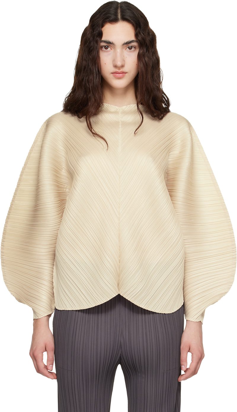 PLEATS PLEASE [이세이 미야케] Beige Coast Blouse 262941F110006
