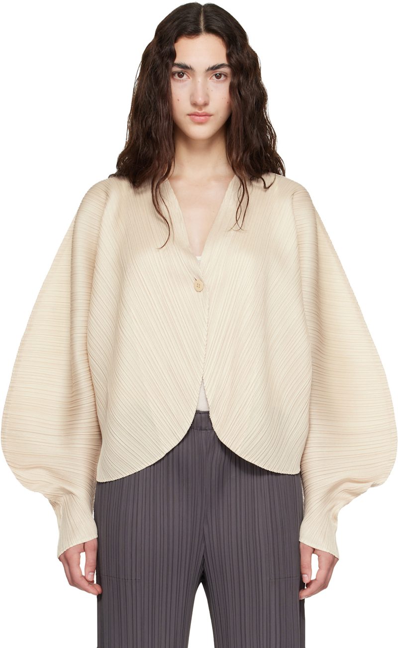 PLEATS PLEASE [이세이 미야케] Beige Coast Cardigan 262941F095003
