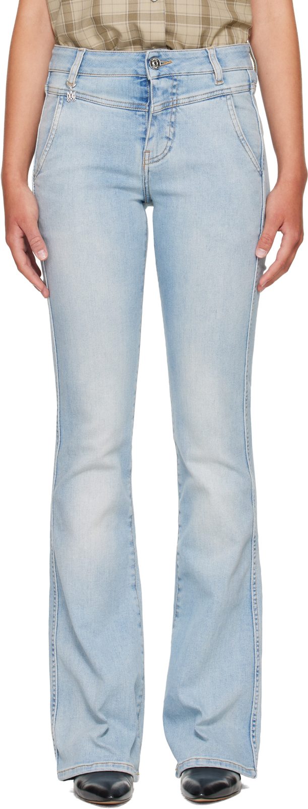 Blue Skinny Flare Jeans 262886F069000