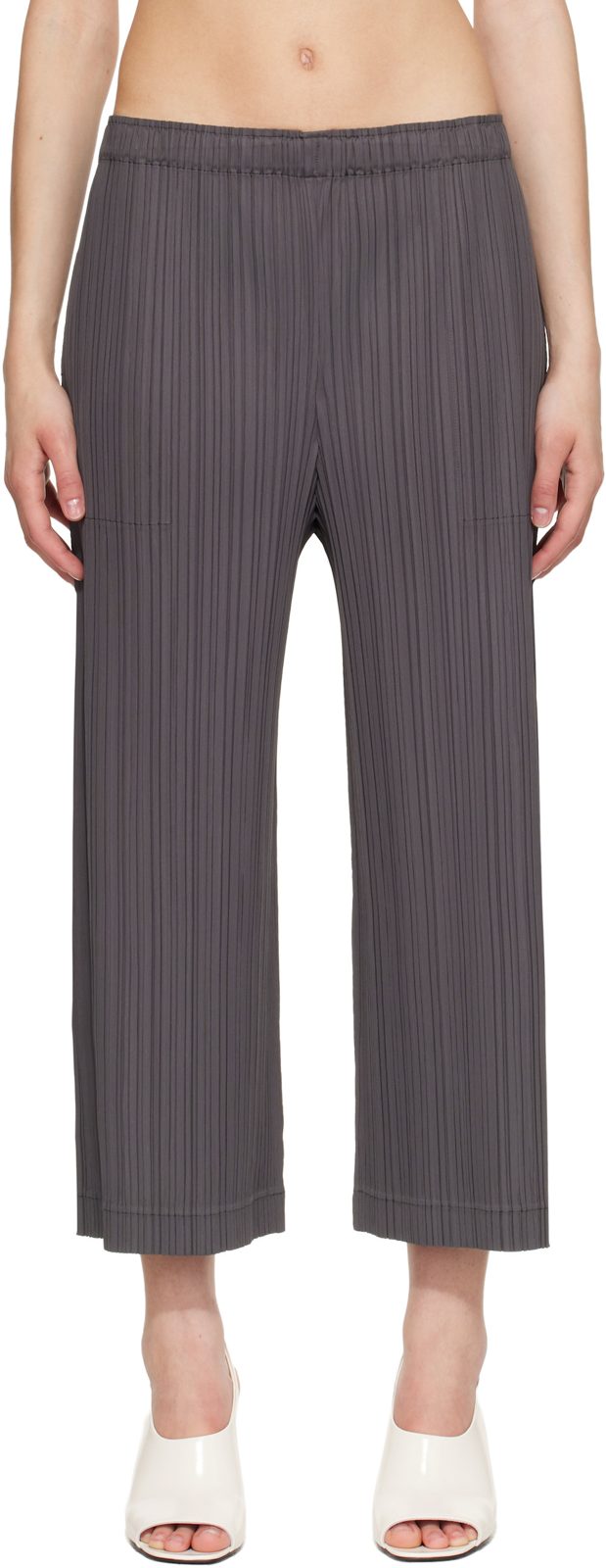 PLEATS PLEASE [이세이 미야케] Gray Opaque Trousers 262941F087007