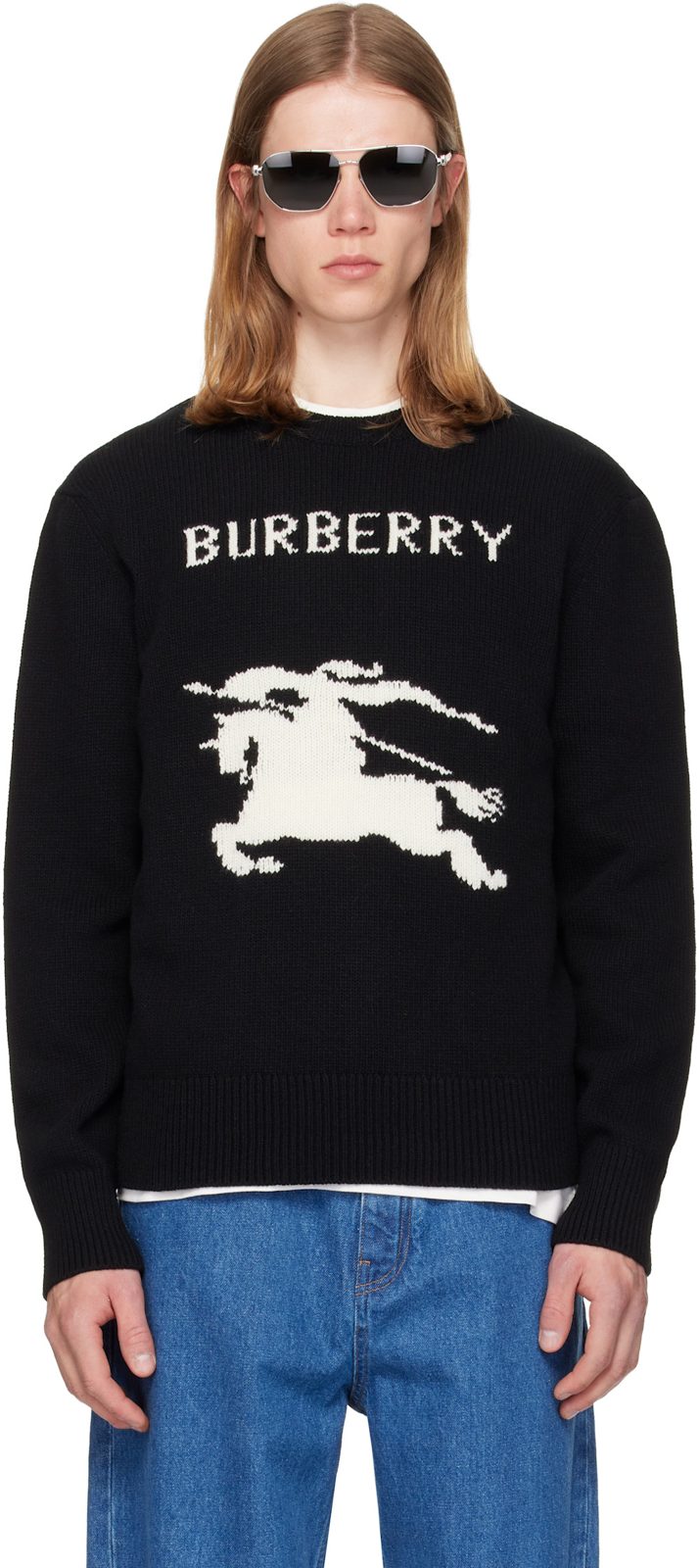 Black Knight Wool Cashmere Sweater 262376M201000