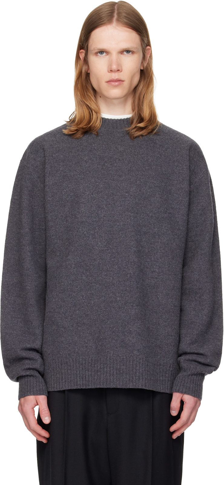 Gray Wool Sweater 262249M201013