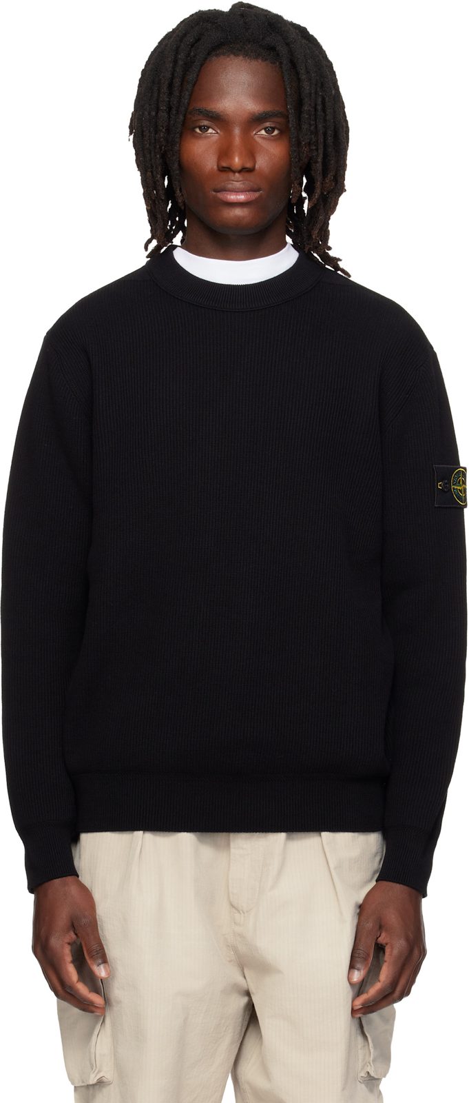 Black 5100154 Ribbed Soft Organic Cotton Sweater 262828M201001
