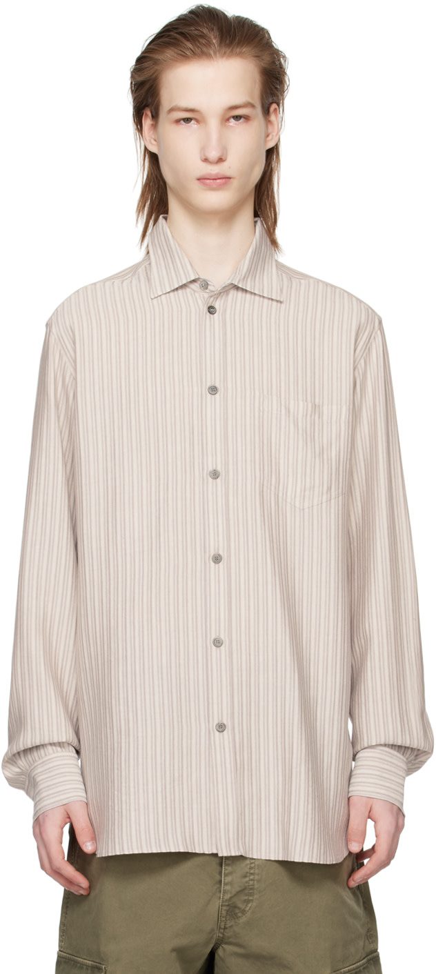 Purple & Gray Stripe Shirt 241264M192002