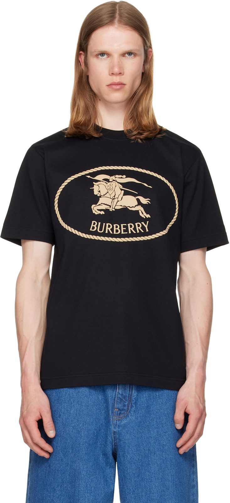 Black Knight Stamp Cotton T-shirt 262376M213004