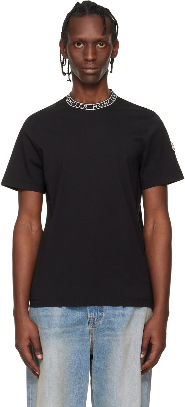 Black Logo-Trimmed Cotton T-shirt 261111M213041