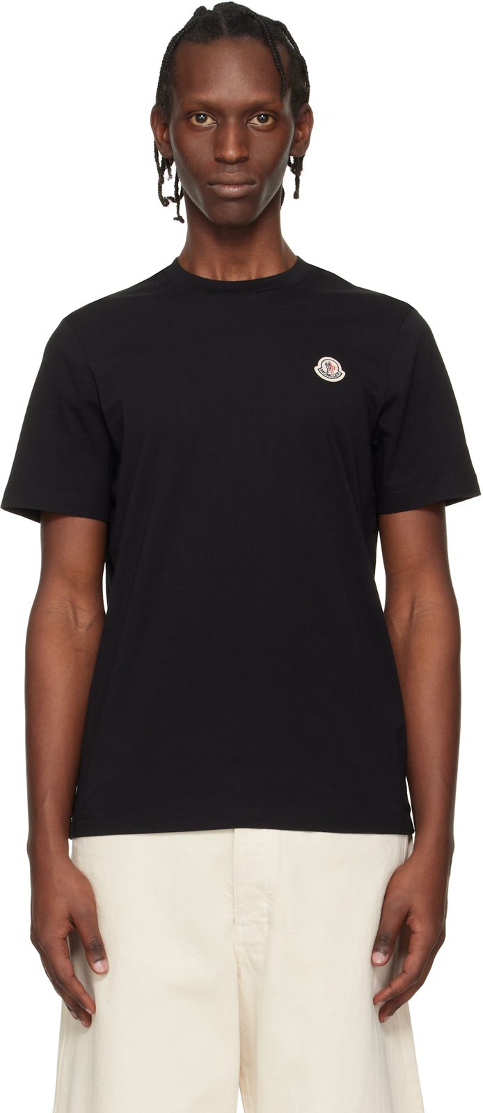Three-Pack Black Logo Patch Cotton T-shirts 261111M213035