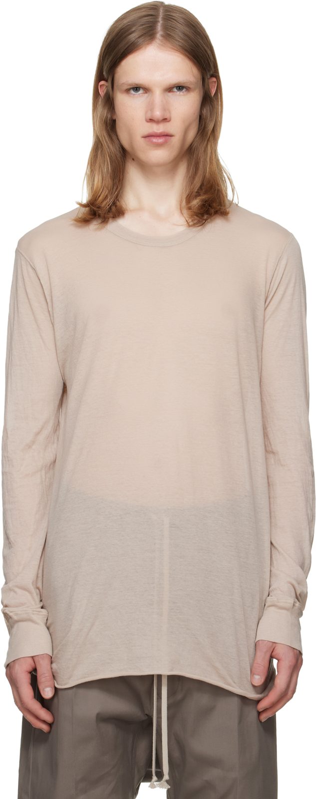 Taupe Tower Basic LS T-shirt 262232M213018