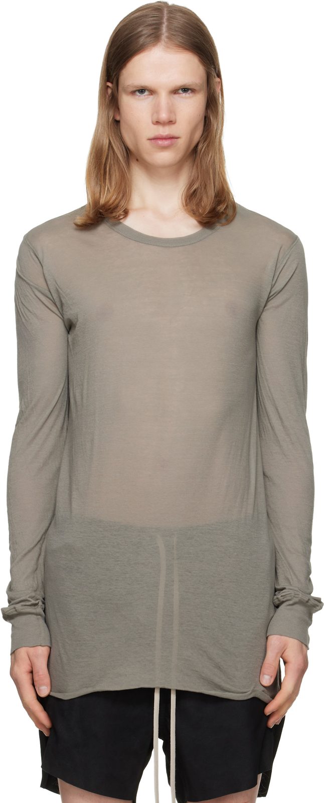 Taupe Tower Basic LS T-shirt 262232M213019
