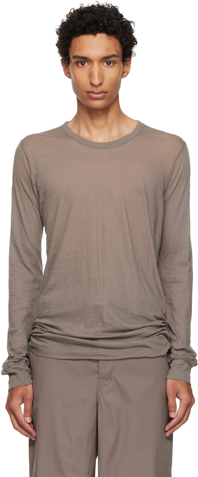Gray Tower Basic LS T-shirt 262232M213020