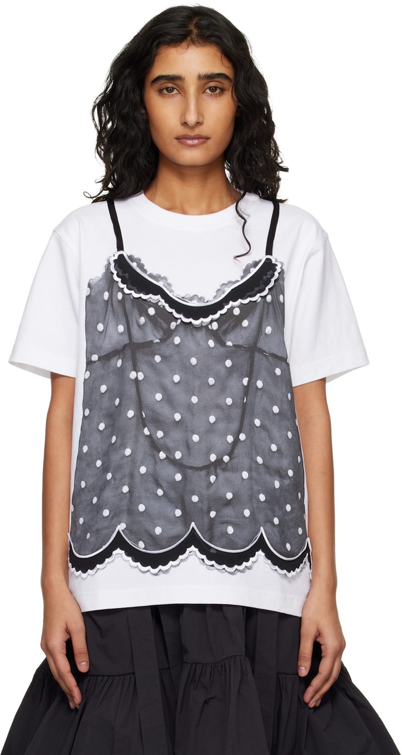 White Trompe LOeil Cami T-shirt 261190F110014
