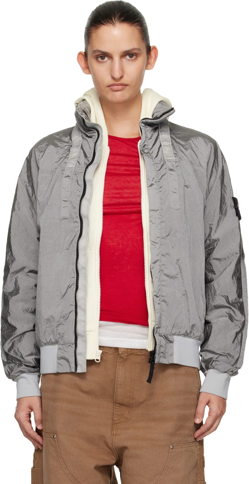 Gray 4100064 Nylon Metal ECONYL Watro-TC Bomber Jacket 261828F058000