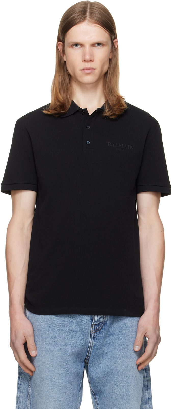 Black Small Vintage Embroidered Polo 262251M212003