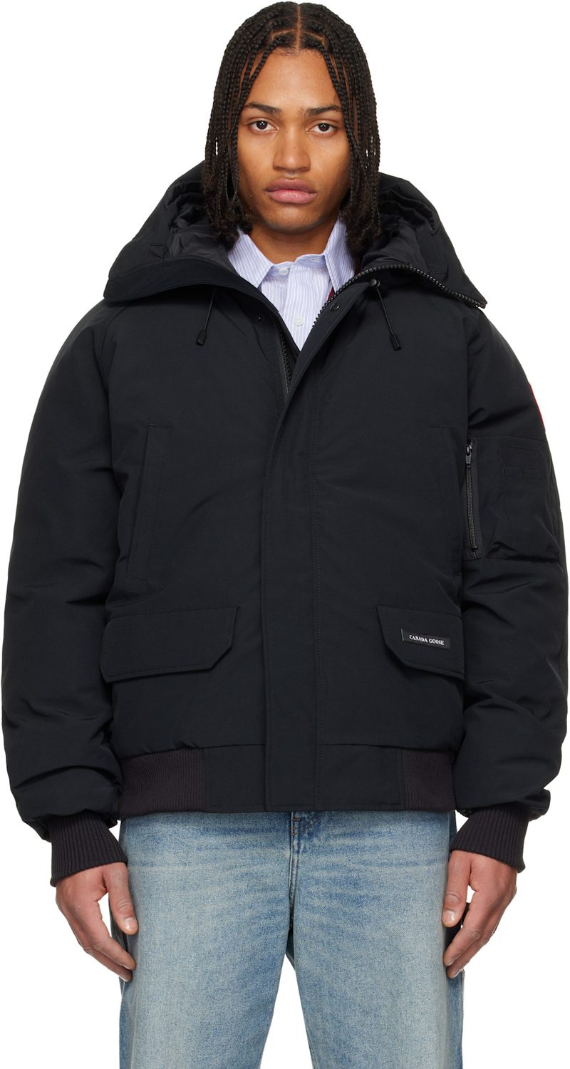 Black Chilliwack Bomber Down Jacket 252014M178004