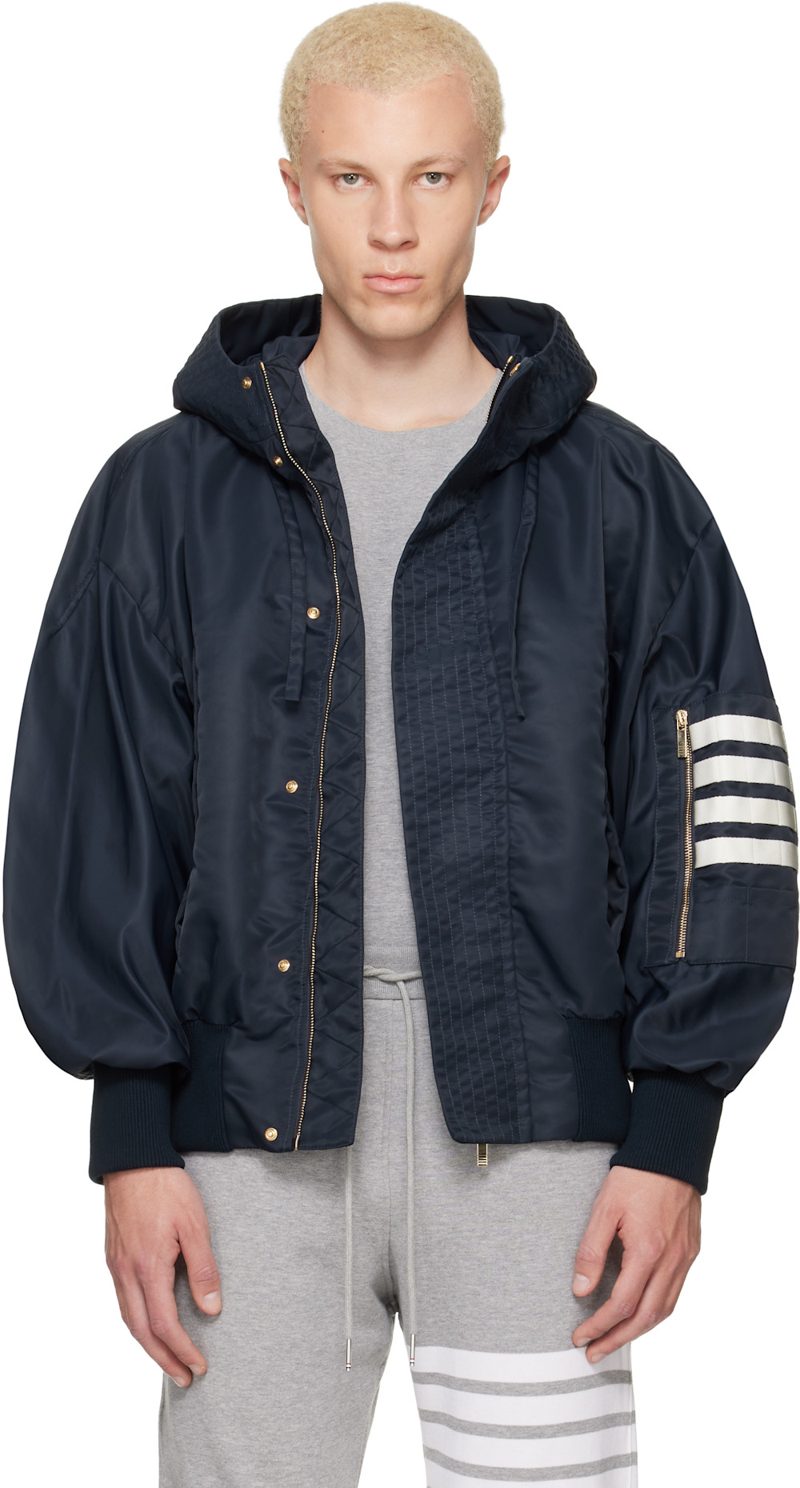 Navy Tech Twill Blouson Jacket 262381M180004