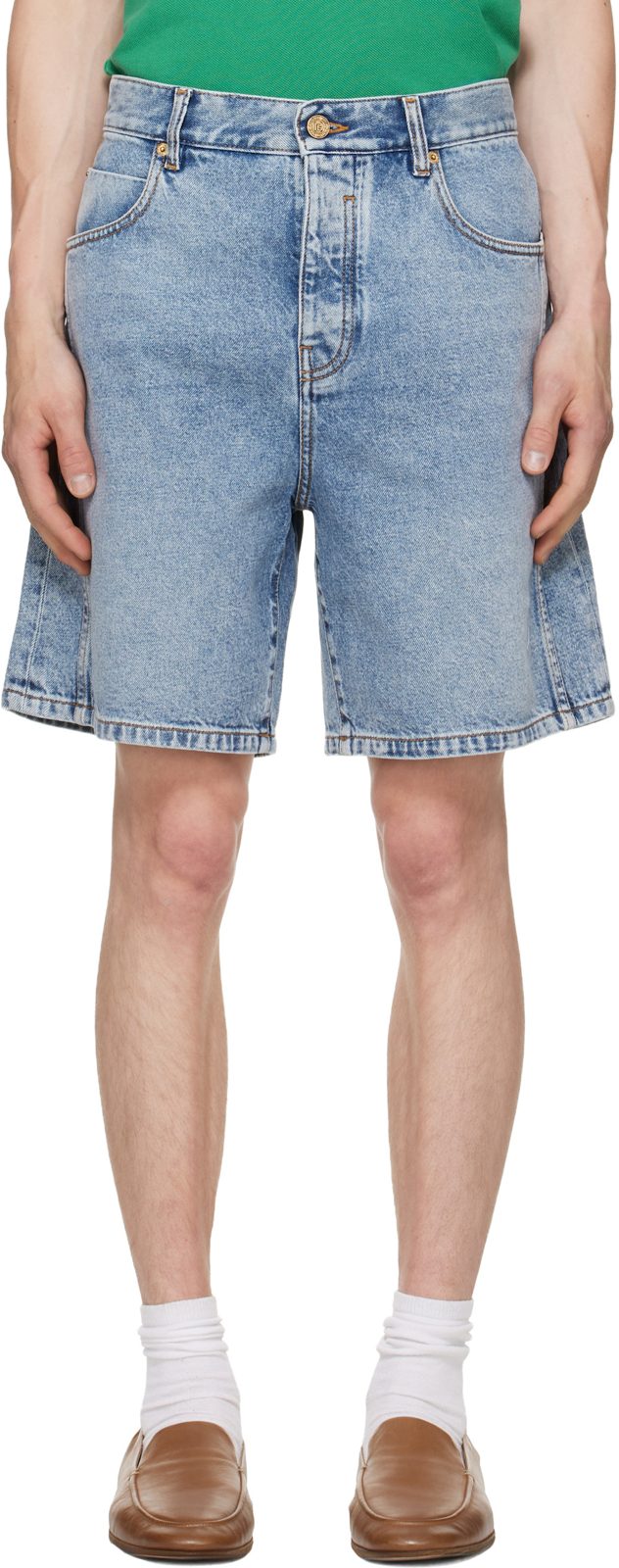 Blue Bermuda Denim Shorts 262251M193002