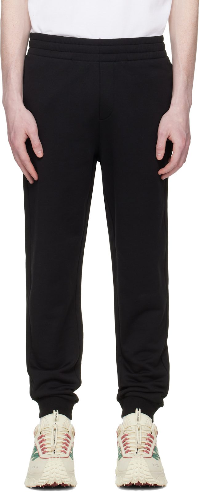 Black Logo Cotton Fleece Track Pants 261111M190001