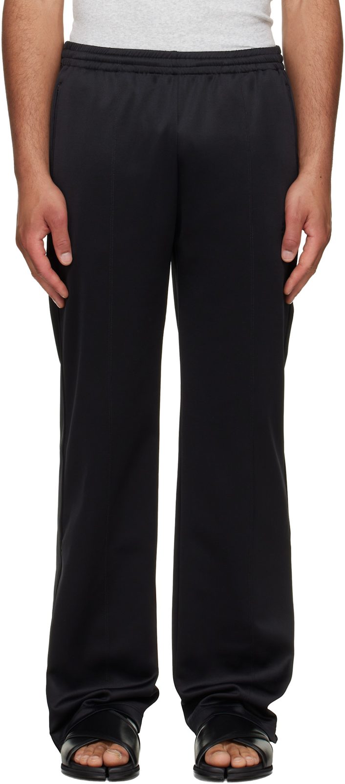 Black Embroidered Logo Trousers 261188M191026