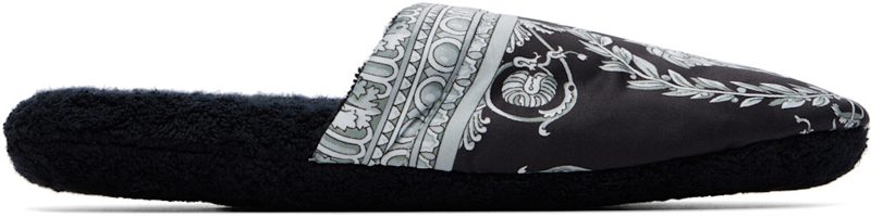 Black I Heart Baroque Slippers 262404M231012