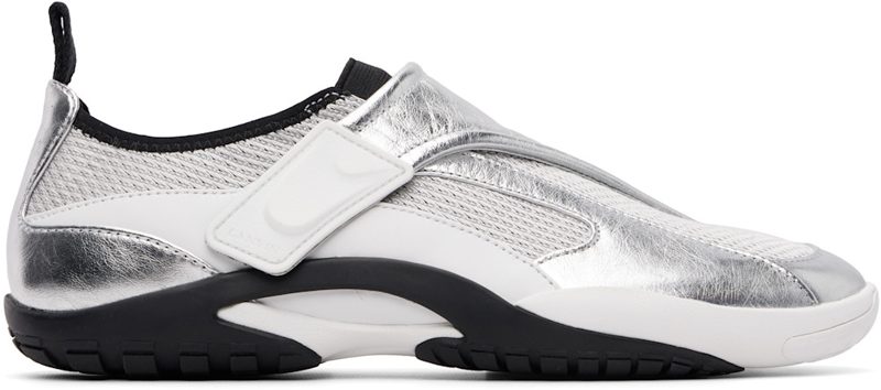 Silver LNV1 Crinkled Metallic Leather Sneakers 261254M237069