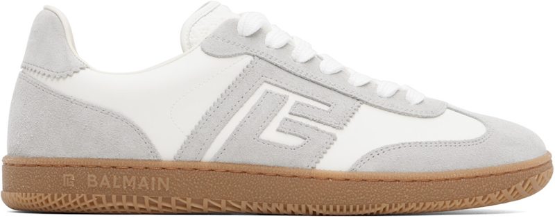 Gray & White [발망] Swan Suede Sneakers 262251M237005