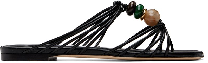 Black Lova Mule Flat Sandals 262528F124007