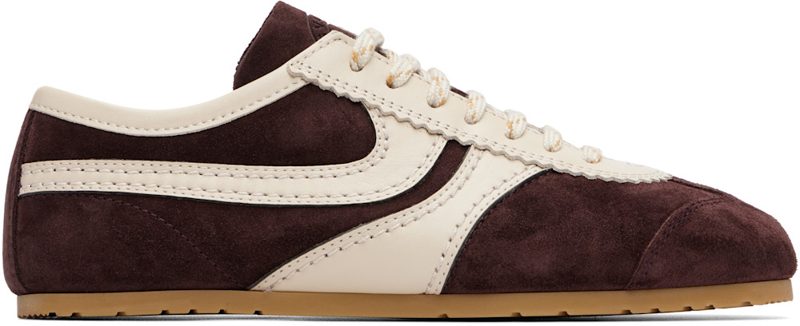 Burgundy Suede Sneakers 262358F128002
