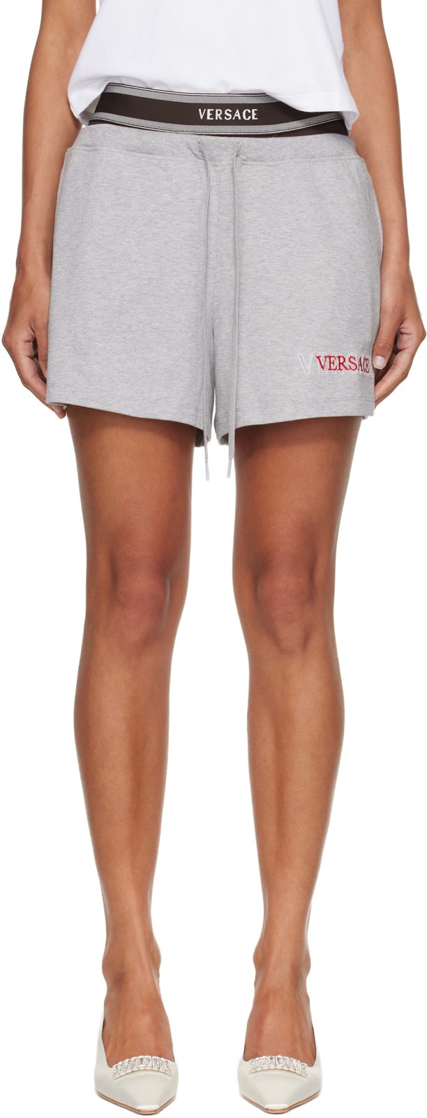 Gray Cotton-Jersey Shorts 262404F088001
