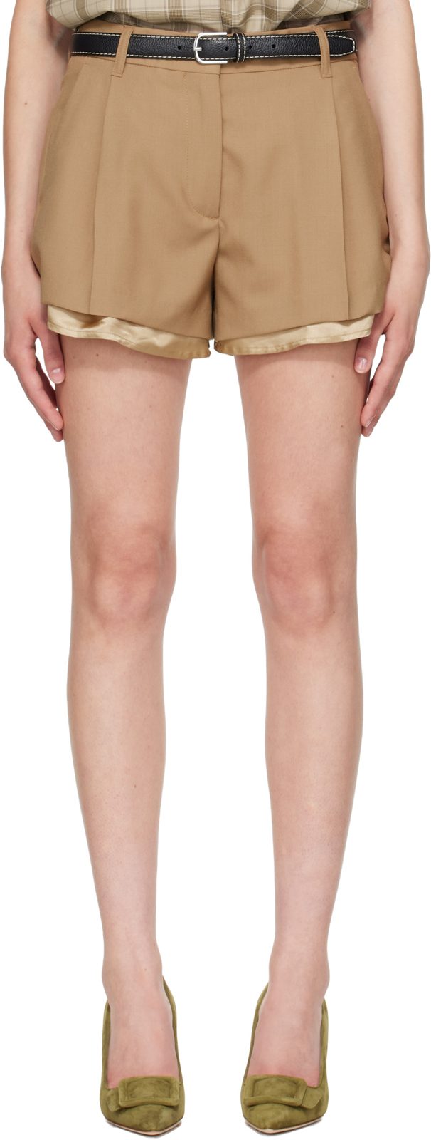 Marni Tan Virgin Wool Shorts 262379F088002