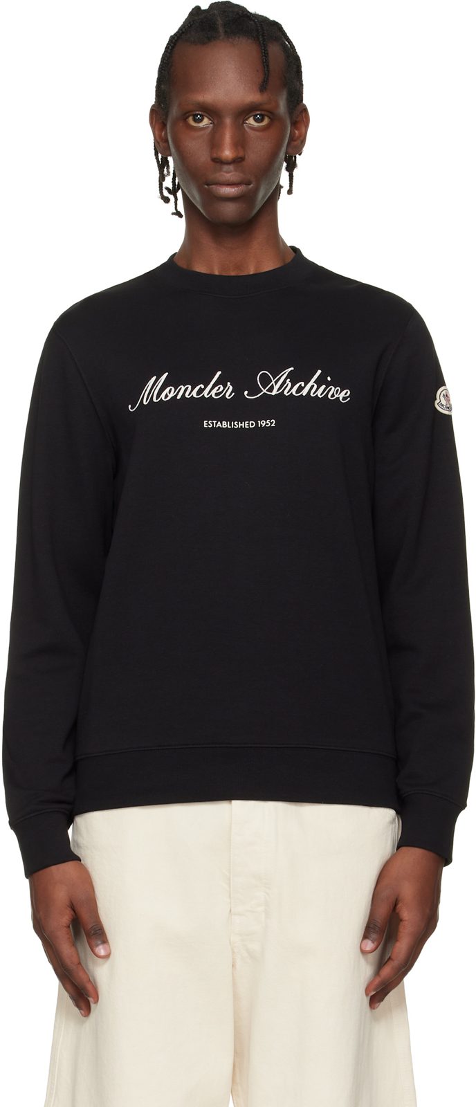 Black Cotton Blend Logo Sweatshirt 261111M204003