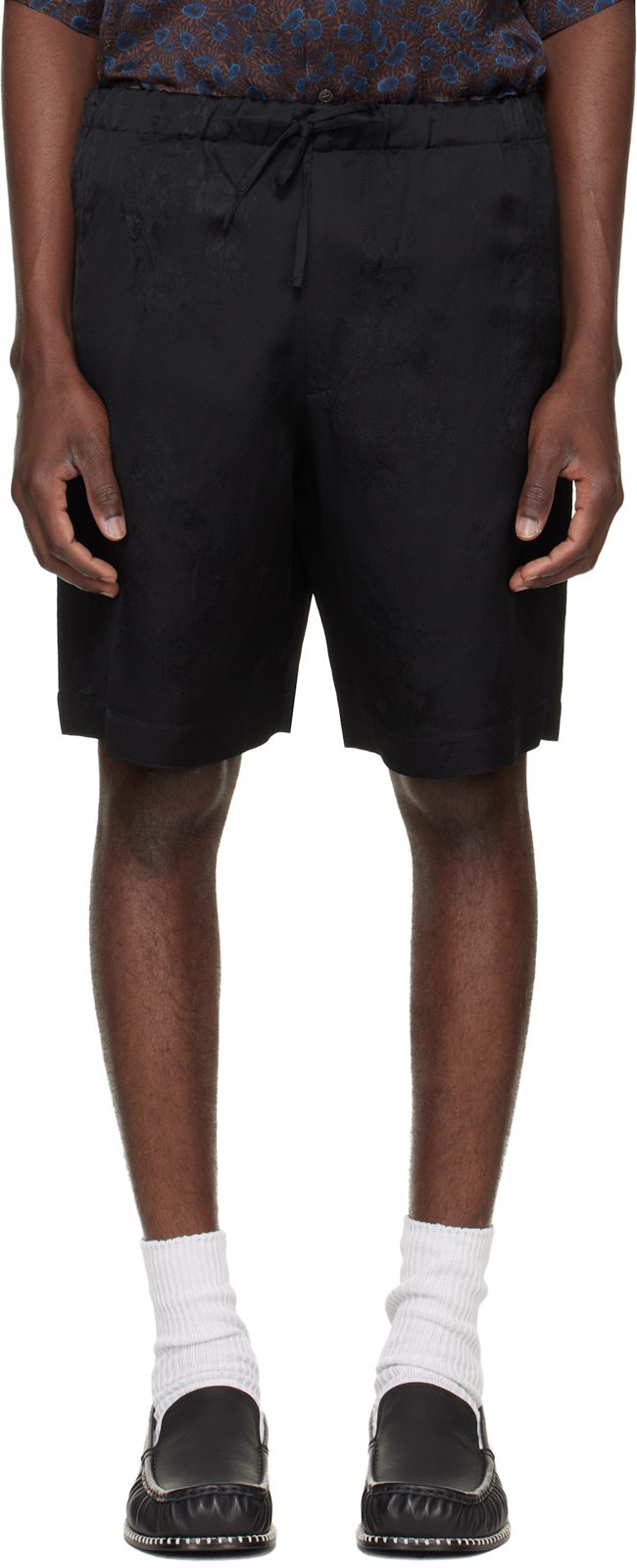 Black Viscose Shorts 262358M193004
