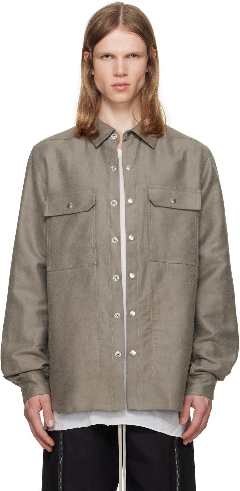 Taupe Tower Overshirt 262232M192042