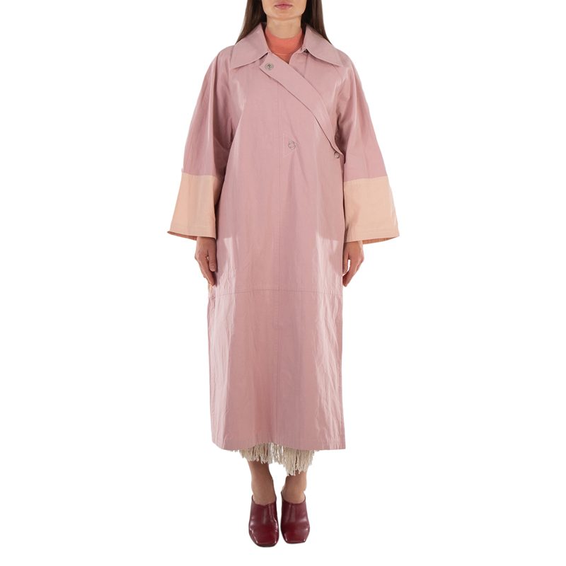 Crop Sleeved Mid-Length Trench Coat