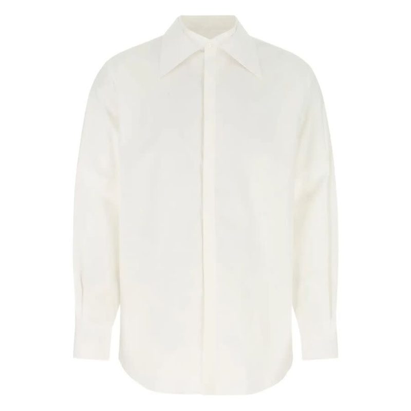 Garavani Garavani Oversized Pointed-Collar Button-Front Shirt_White