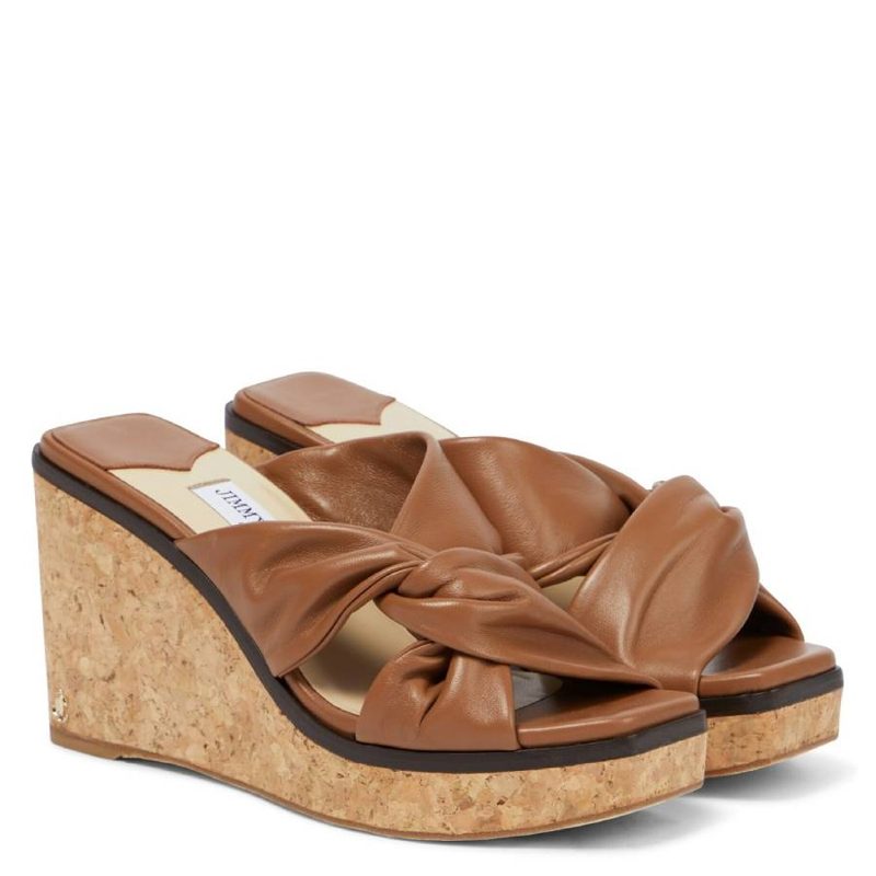 Narisa 90 Leather Wedge Sandals