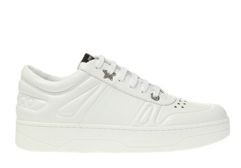 Ladies Hawaii/F White Calf Leather Trainers